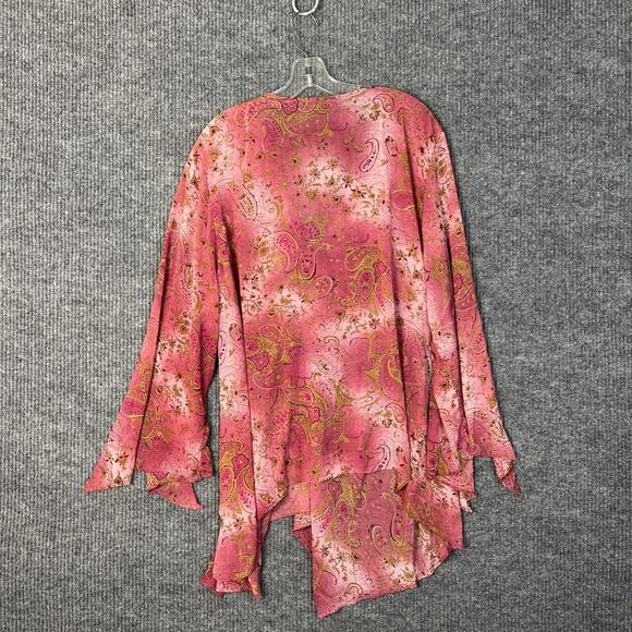 Vintage Lane Bryant Womens Fairy Whimsical Boho Romantic Blouse Size 22/24 Sheer - Picture 2 of 10